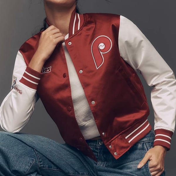 Mitchell & Ness Philadelphia Phillies Satin Varsity Jacket Size Large