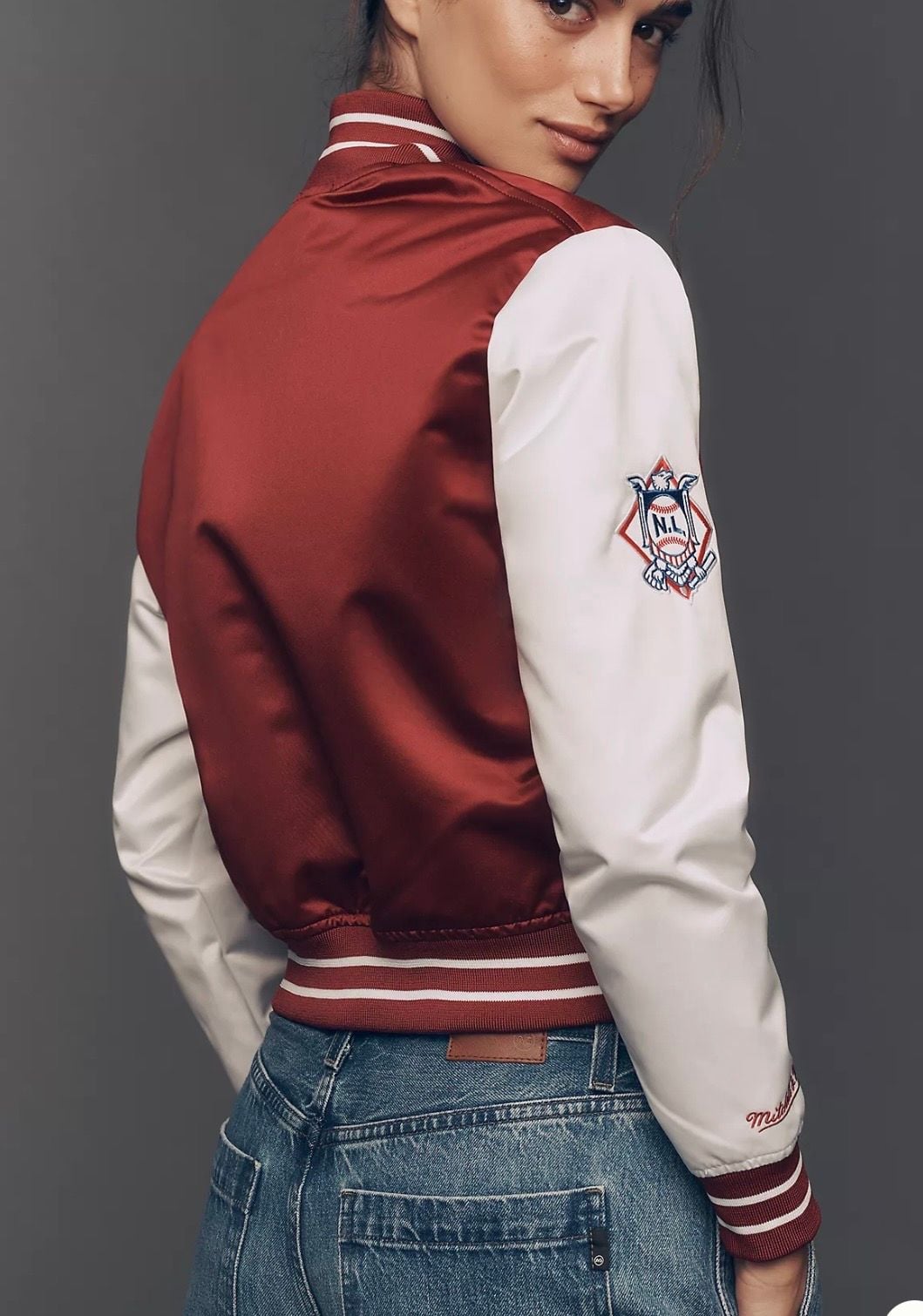Mitchell & Ness Philadelphia Phillies Satin Varsity Jacket Size Large 3