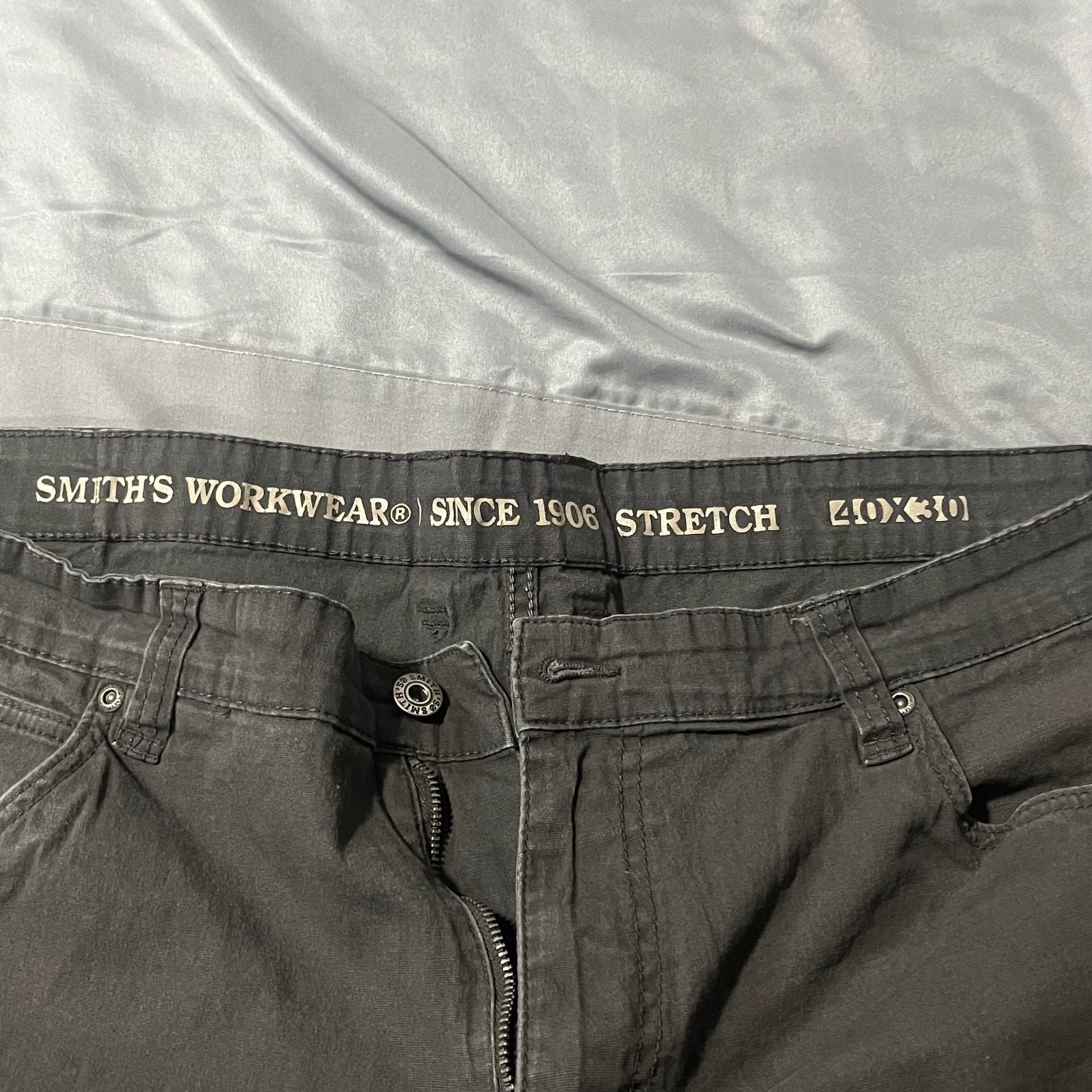 Smith's Workwear Pants Size 40x30 Dark Gray Stretch Workwear 12