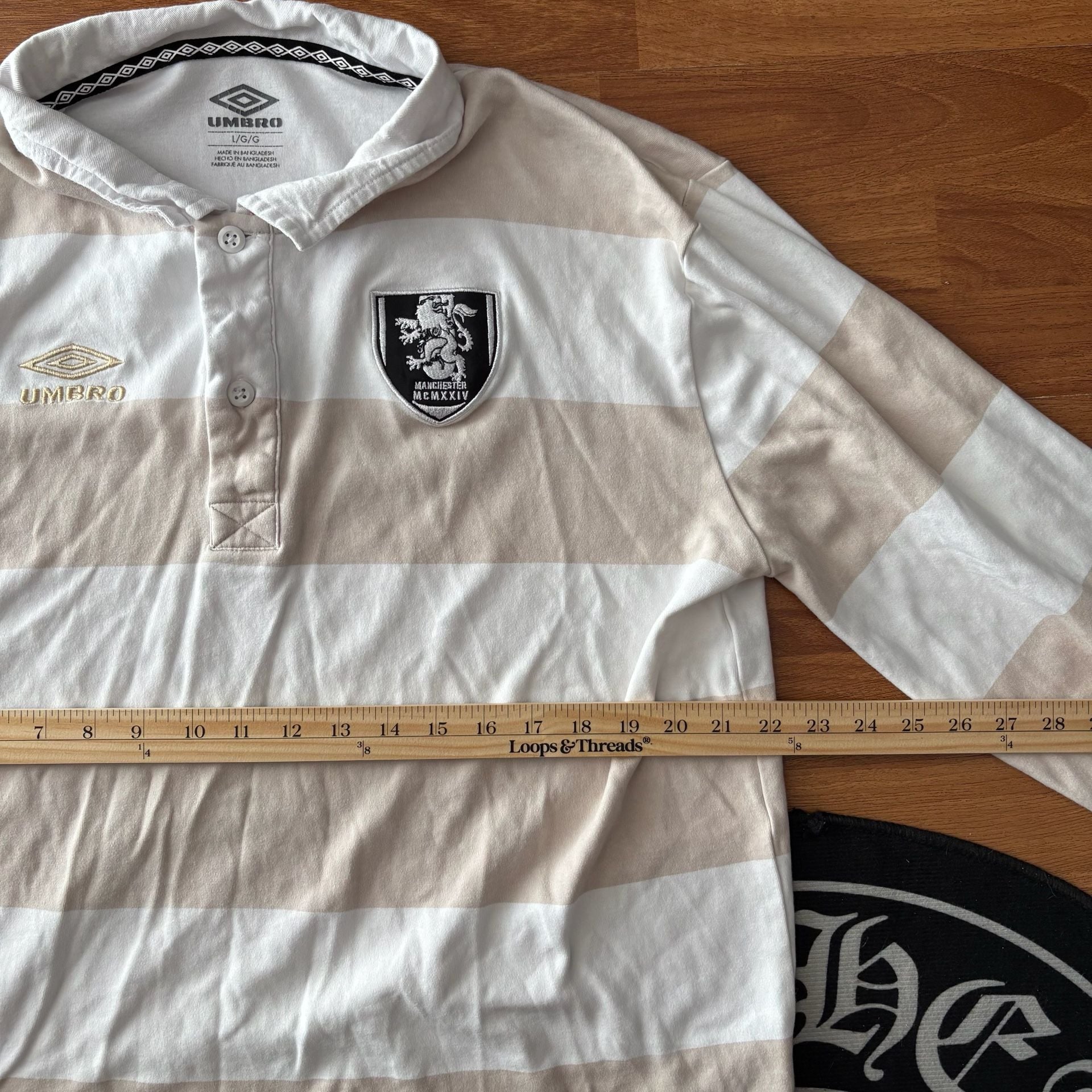 Umbro Manchester Long Sleeve Rugby Shirt L 6