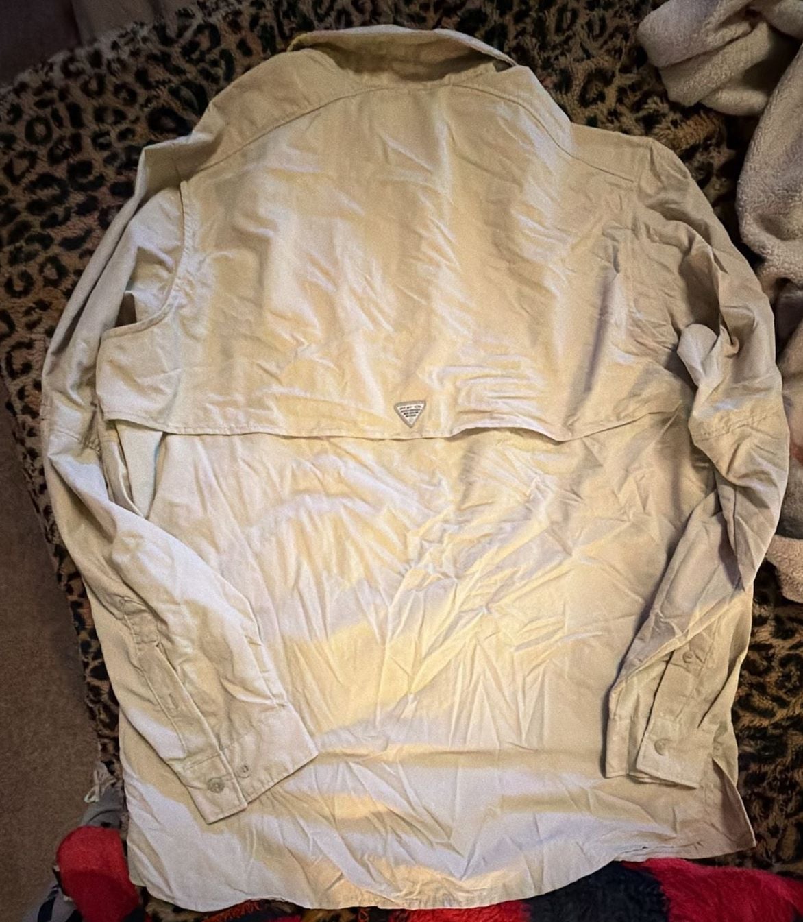 Columbia PFG Long Sleeve Fishing Shirt Size M Tan Button Down 6