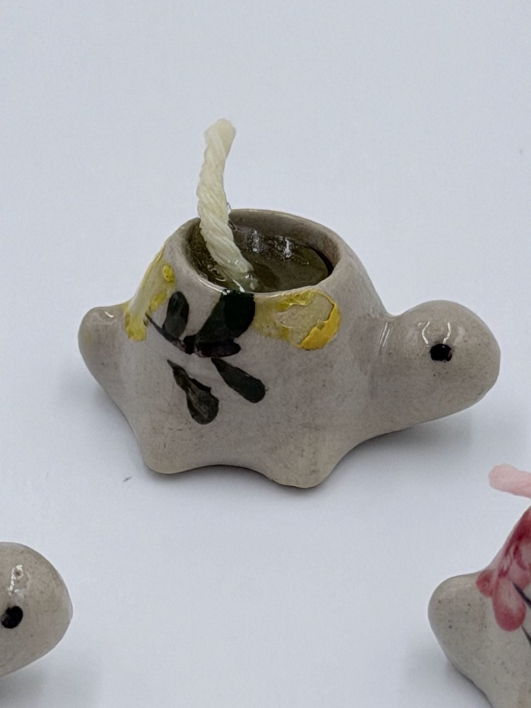 Handmade Ceramic Turtle Candle Holder Set Of Three Mini 3