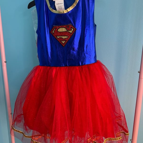 Rubie's Supergirl Costume Dress Medium Red Blue Tutu