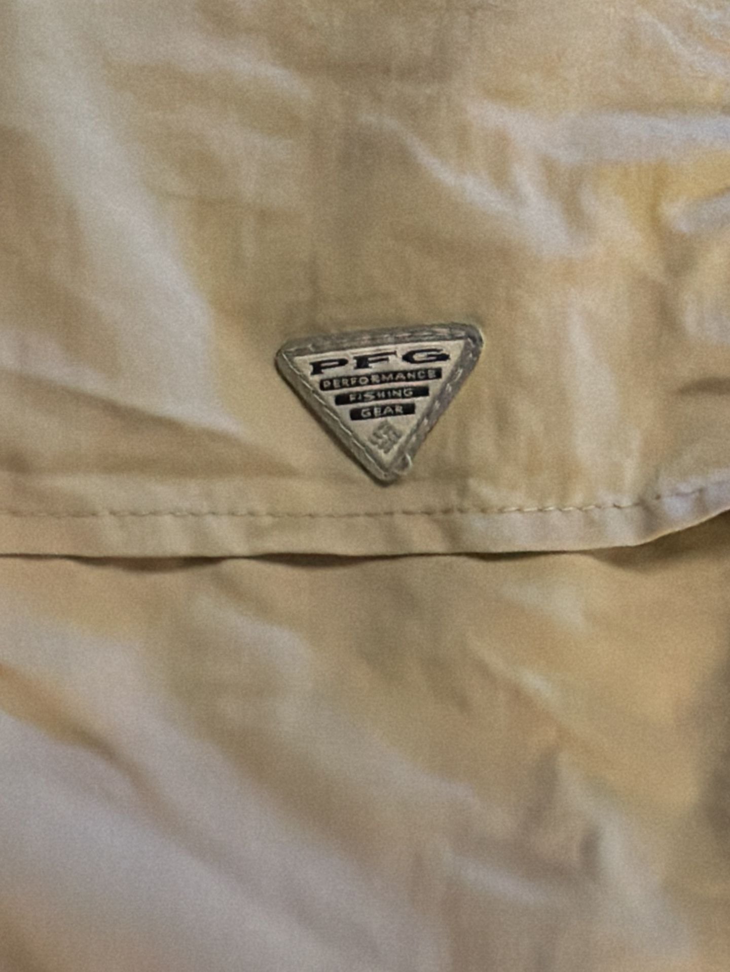 Columbia PFG Long Sleeve Fishing Shirt Size M Tan Button Down 7