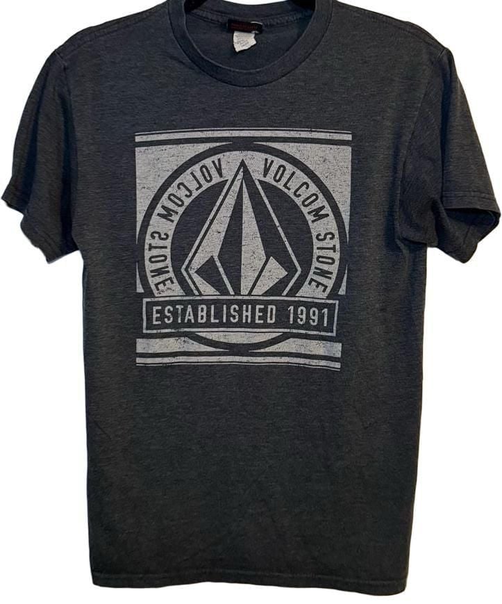 Volcom Stone T-Shirt Size S Charcoal Gray Graphic Logo Tee 2