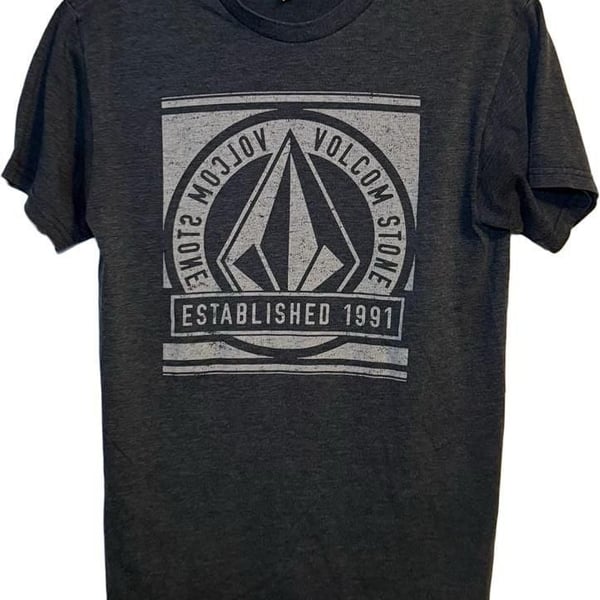 Volcom Stone T-Shirt Size S Charcoal Gray Graphic Logo Tee