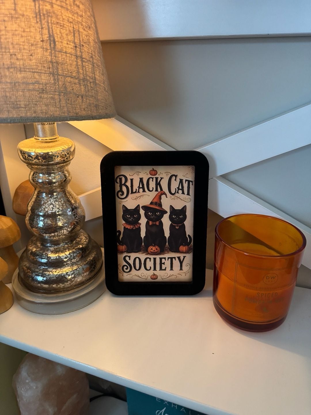 Black Cat Society Halloween Framed Art 1