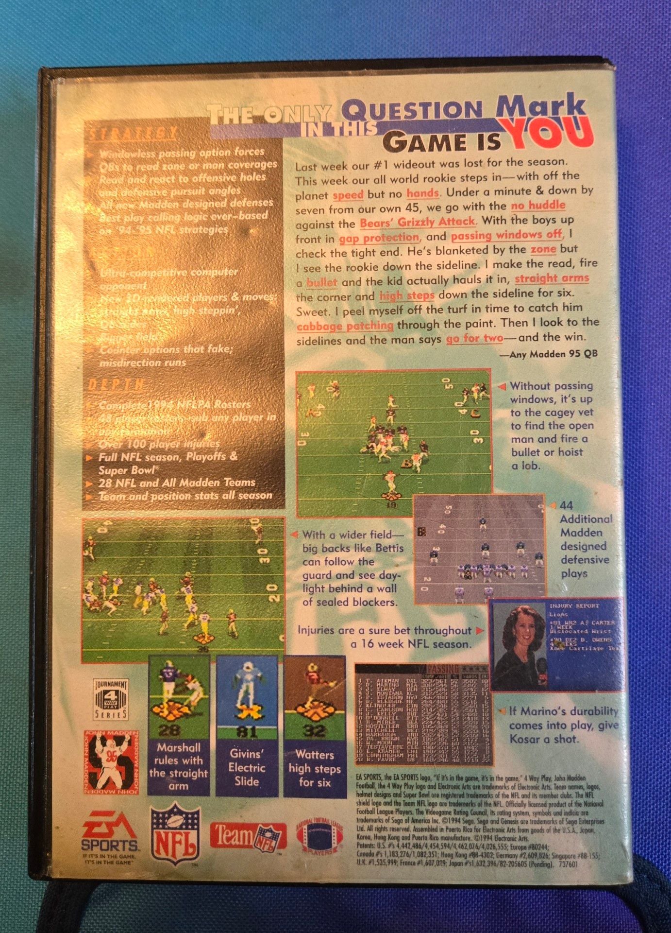 EA Sports Madden NFL 95 Sega Genesis Game with Case and Manual 2