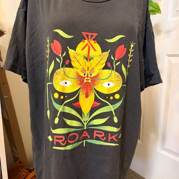 Roark Tomas Wildflower Oversized Tee Size M Black