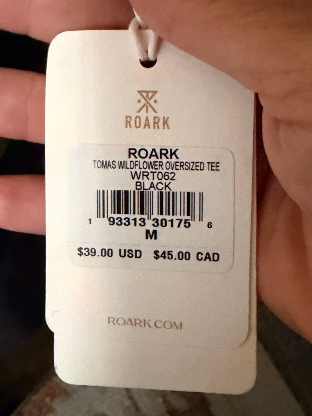 Roark Tomas Wildflower Oversized Tee Size M Black 4