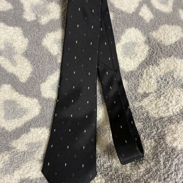 Christian Dior Silk Necktie Black Dotted Pattern