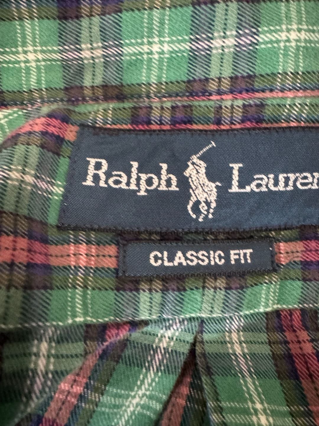 Ralph Lauren Classic Fit Plaid Shirt Size M Green Long Sleeve Button Down 3