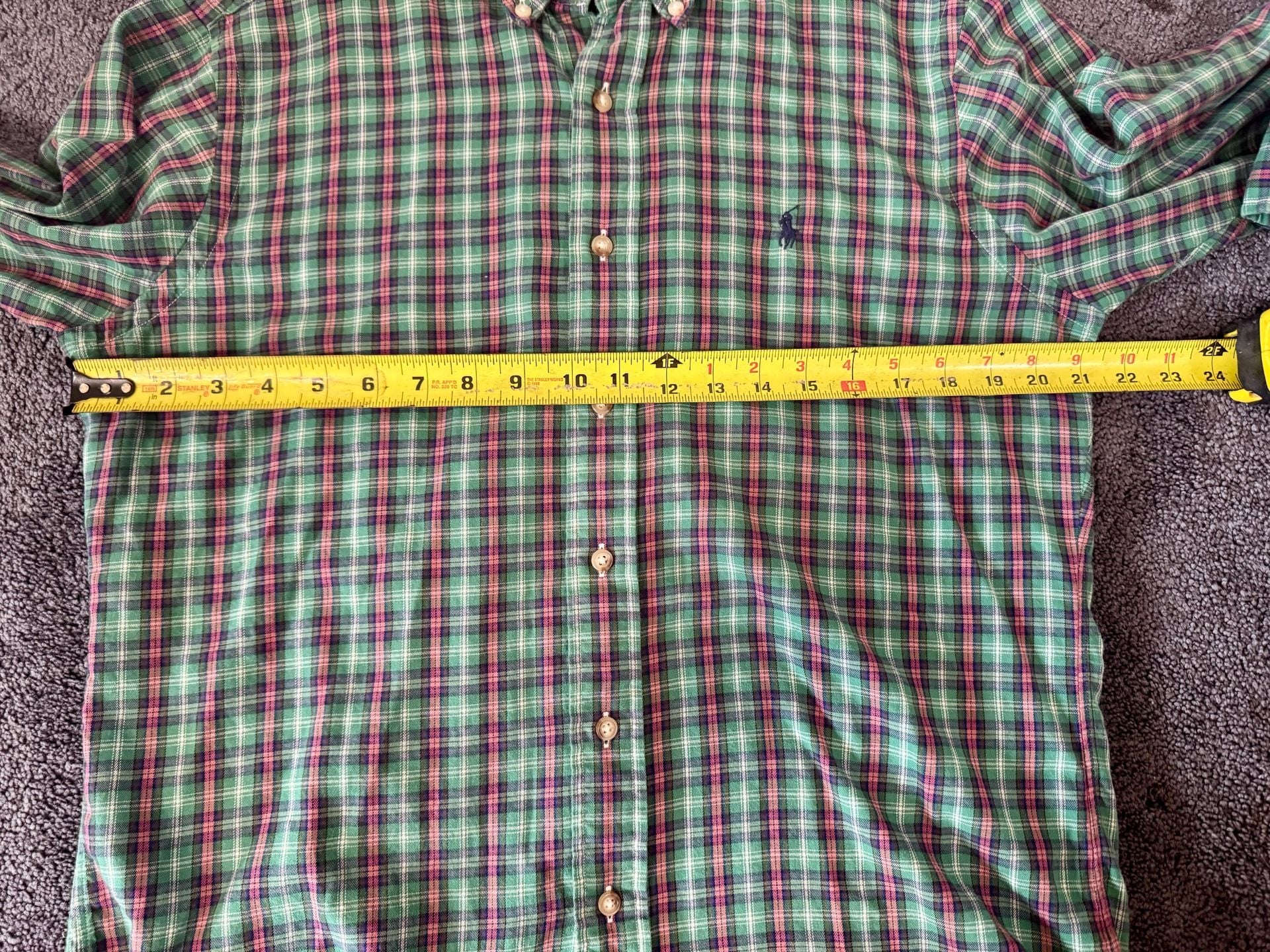 Ralph Lauren Classic Fit Plaid Shirt Size M Green Long Sleeve Button Down 9