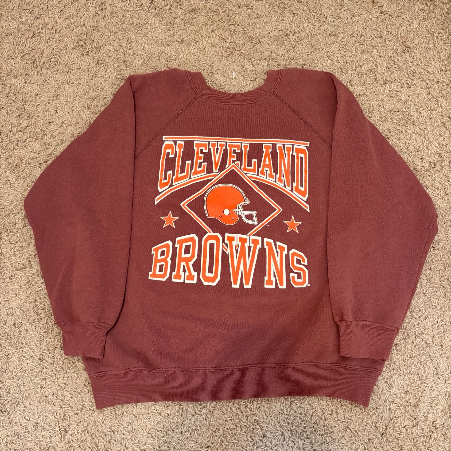 NFL Vintage Cleveland Browns Crewneck Sweatshirt Brown 2
