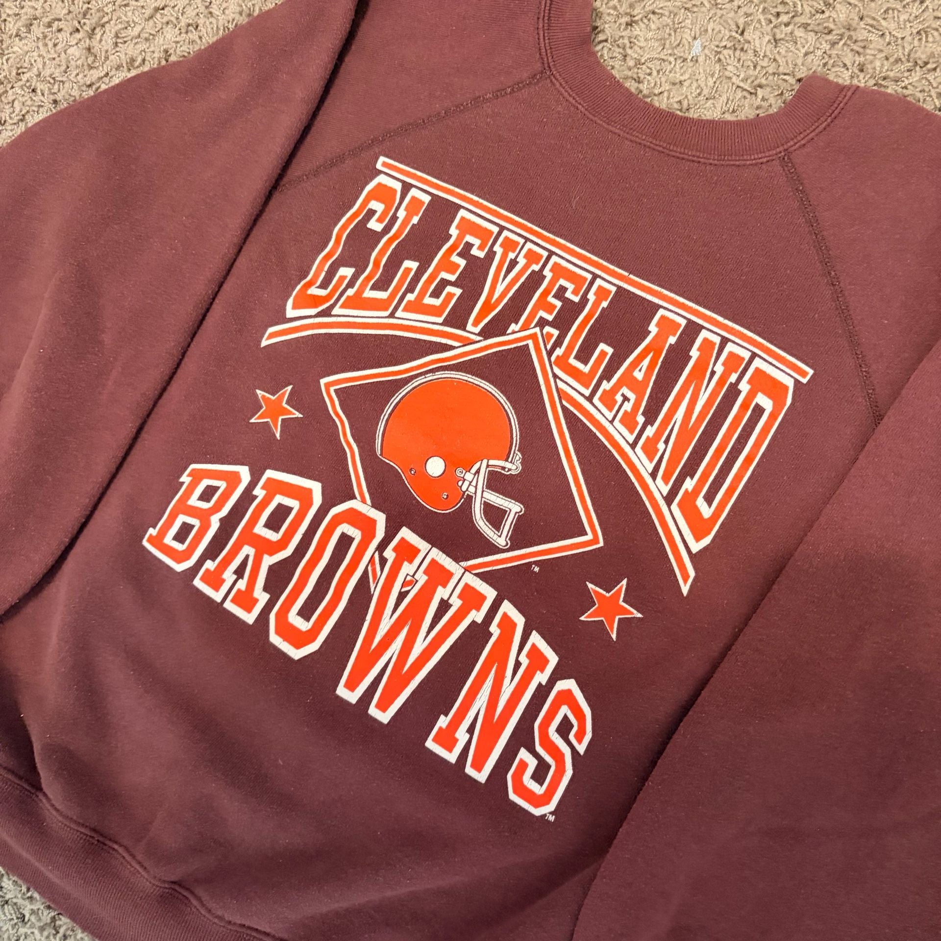 NFL Vintage Cleveland Browns Crewneck Sweatshirt Brown 3