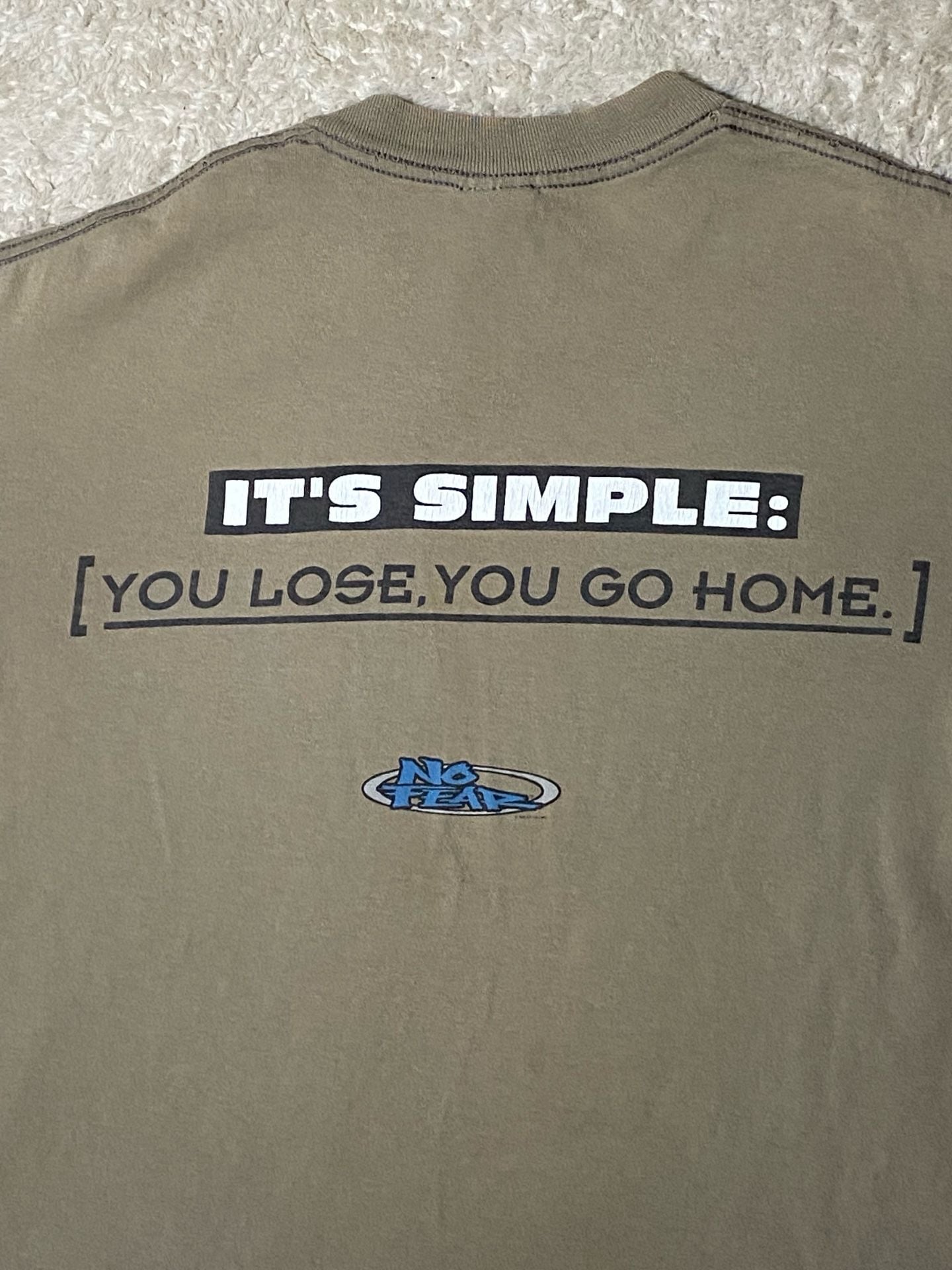 90s Vintage No Fear It's Simple T-Shirt Size Medium Tan 6
