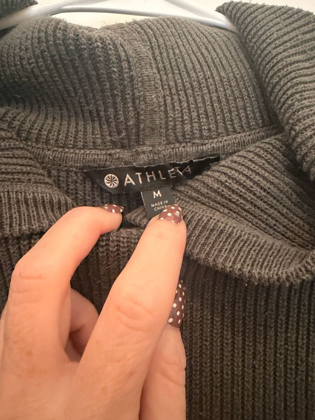 Athleta Rest Day Pullover Hoodie Sweater Size M Gray Ribbed Knit 4