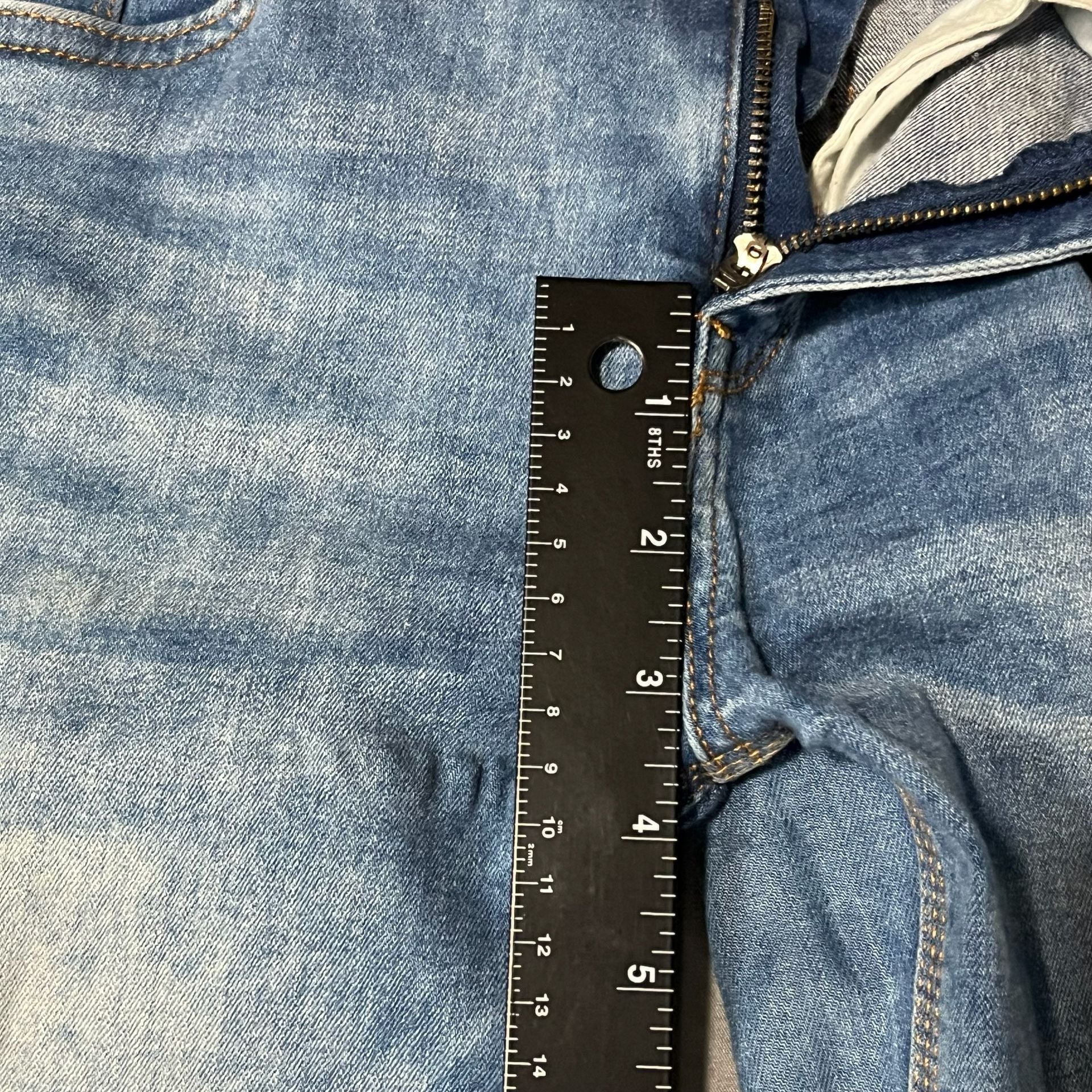 Mango Distressed Skinny Jeans Blue Denim 8