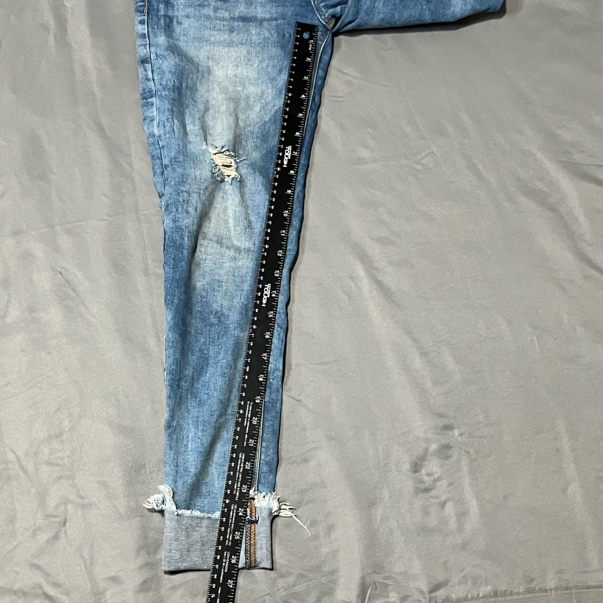 Mango Distressed Skinny Jeans Blue Denim 9