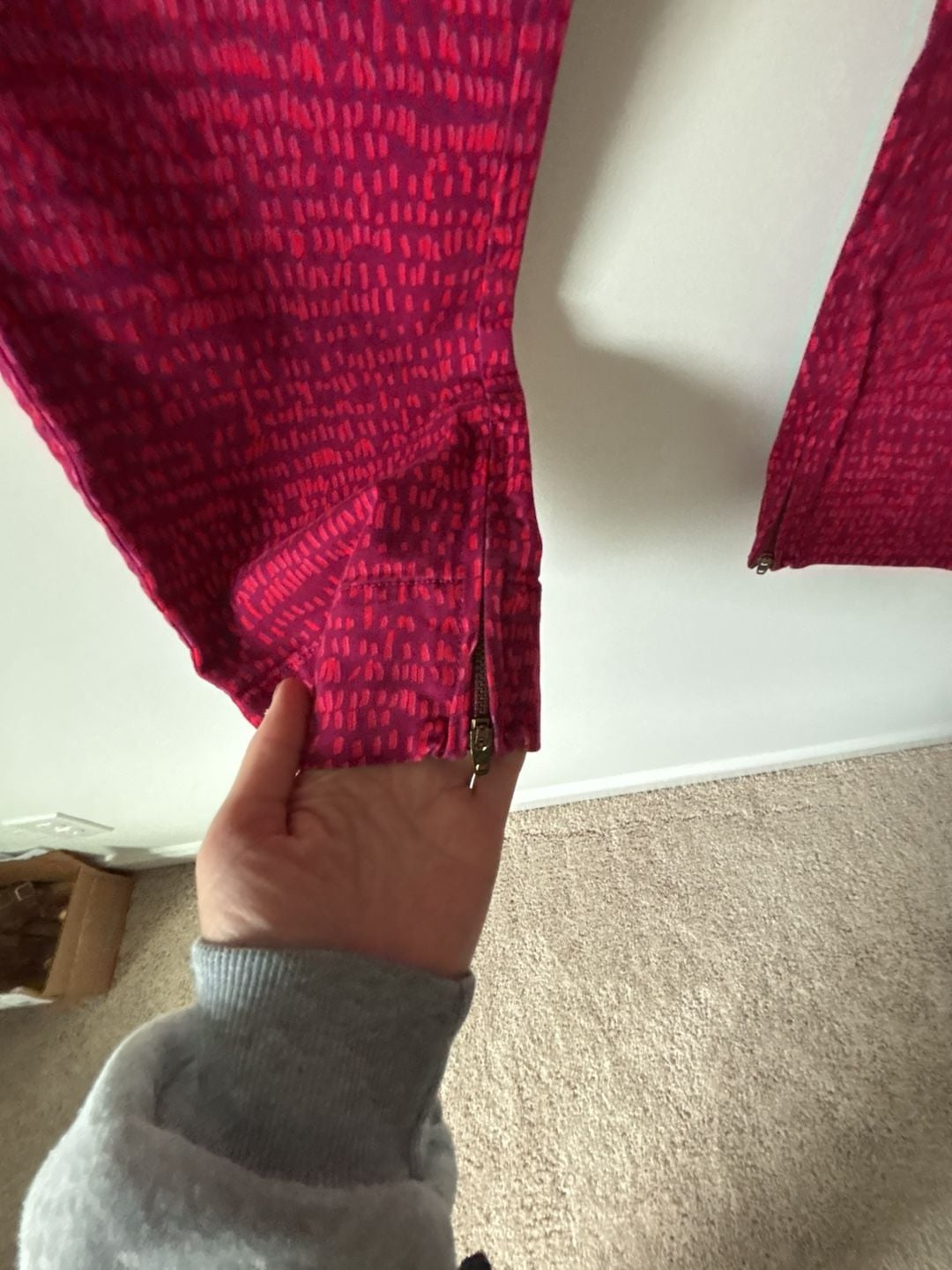 Ann Taylor Loft Marisa Skinny Ankle Pants Size 10 Red Purple Pattern 5