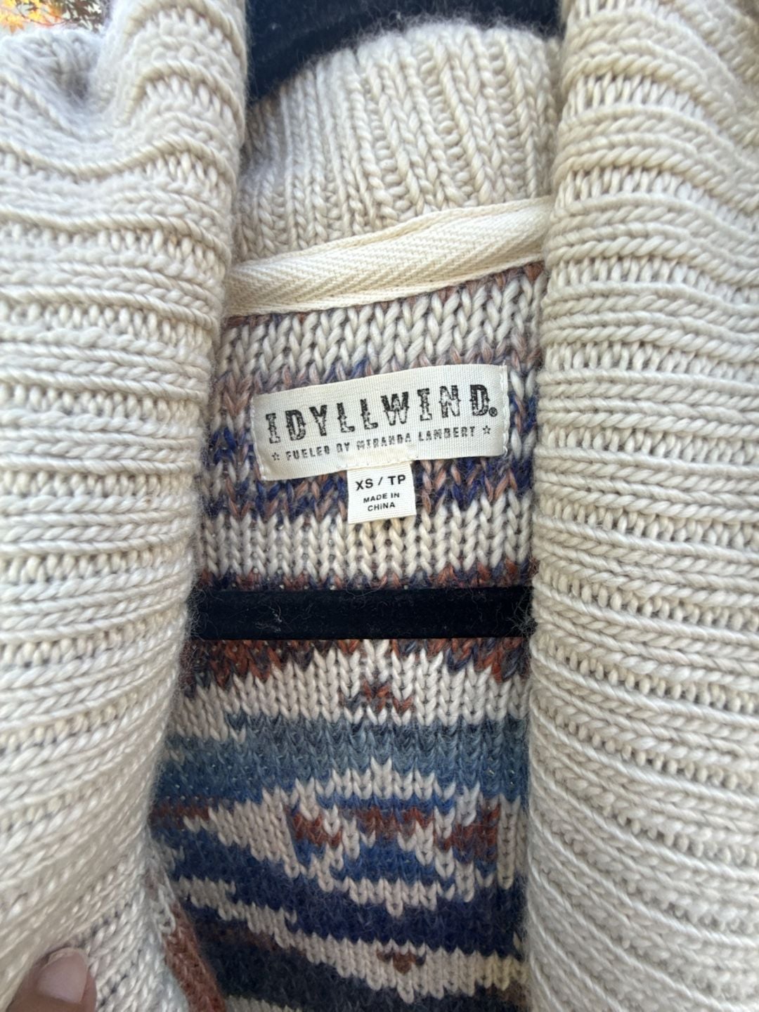 Idyllwind Aztec Western Shawl Collar Cardigan Sweater XS/TP Belted Wool Blend 5