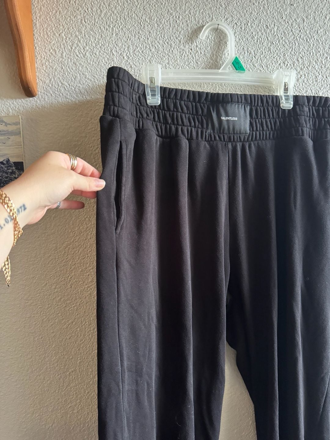 Talentless Sweatpants Size L Black Wide Leg Cotton Trousers 7
