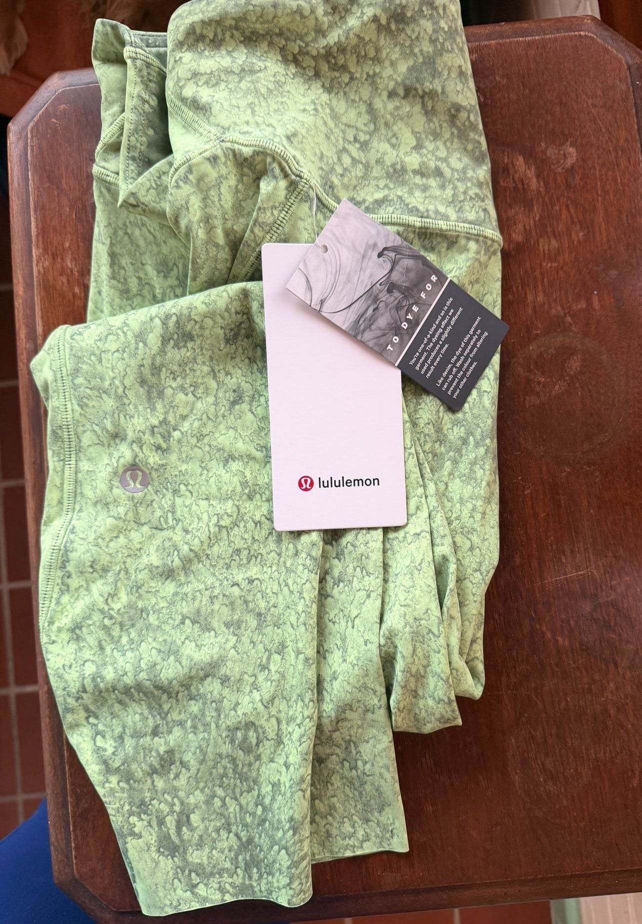 Lululemon Base Pace HR Tight 25" Wash Size 6 Green Nulux Leggings New 1