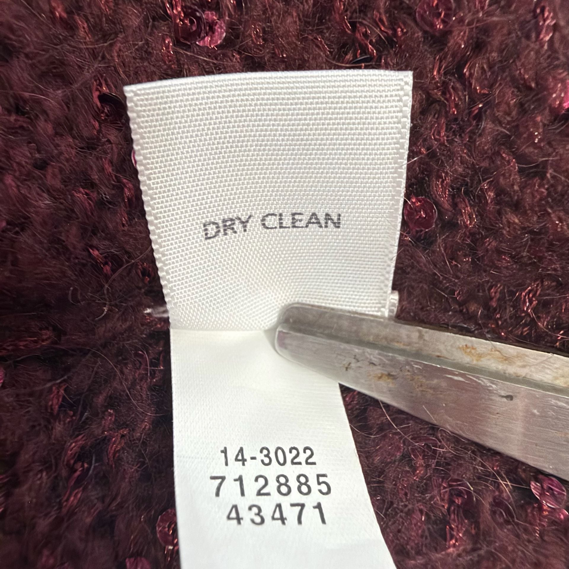 J.Jill Sequin Cardigan Sweater Size L Burgundy Open Front 8