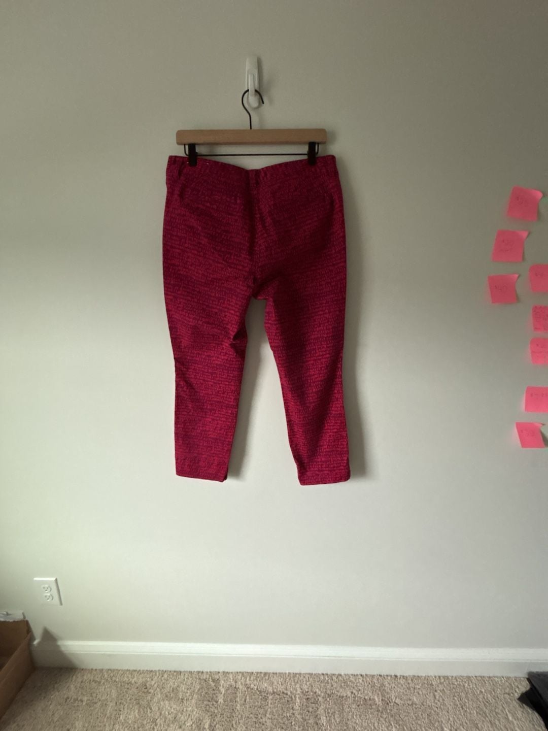 Ann Taylor Loft Marisa Skinny Ankle Pants Size 10 Red Purple Pattern 6