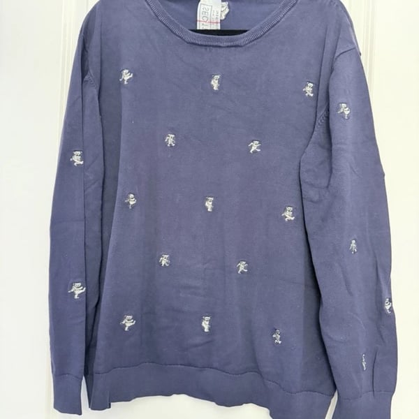 Sec. 119 Grateful Dead Dancing Bear Sweater Size 3XL Blue