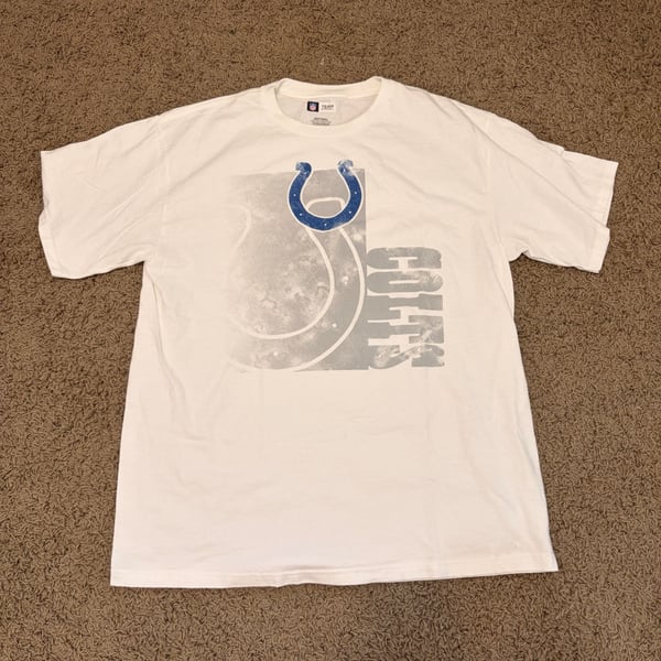 Team Apparel Indianapolis Colts T-Shirt Size L White Graphic NFL