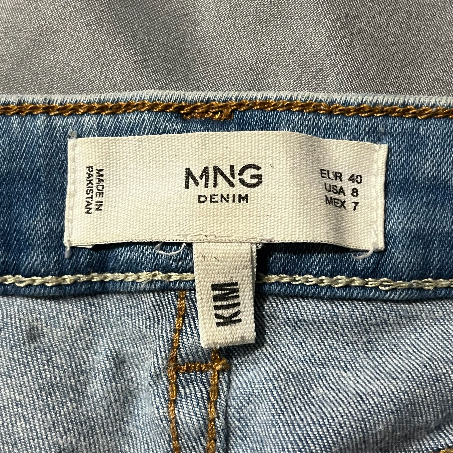 Mango Distressed Skinny Jeans Blue Denim 5