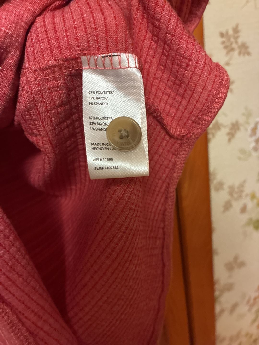 Weatherproof Vintage Tie Front Top Size M Red Heather Short Sleeve 4