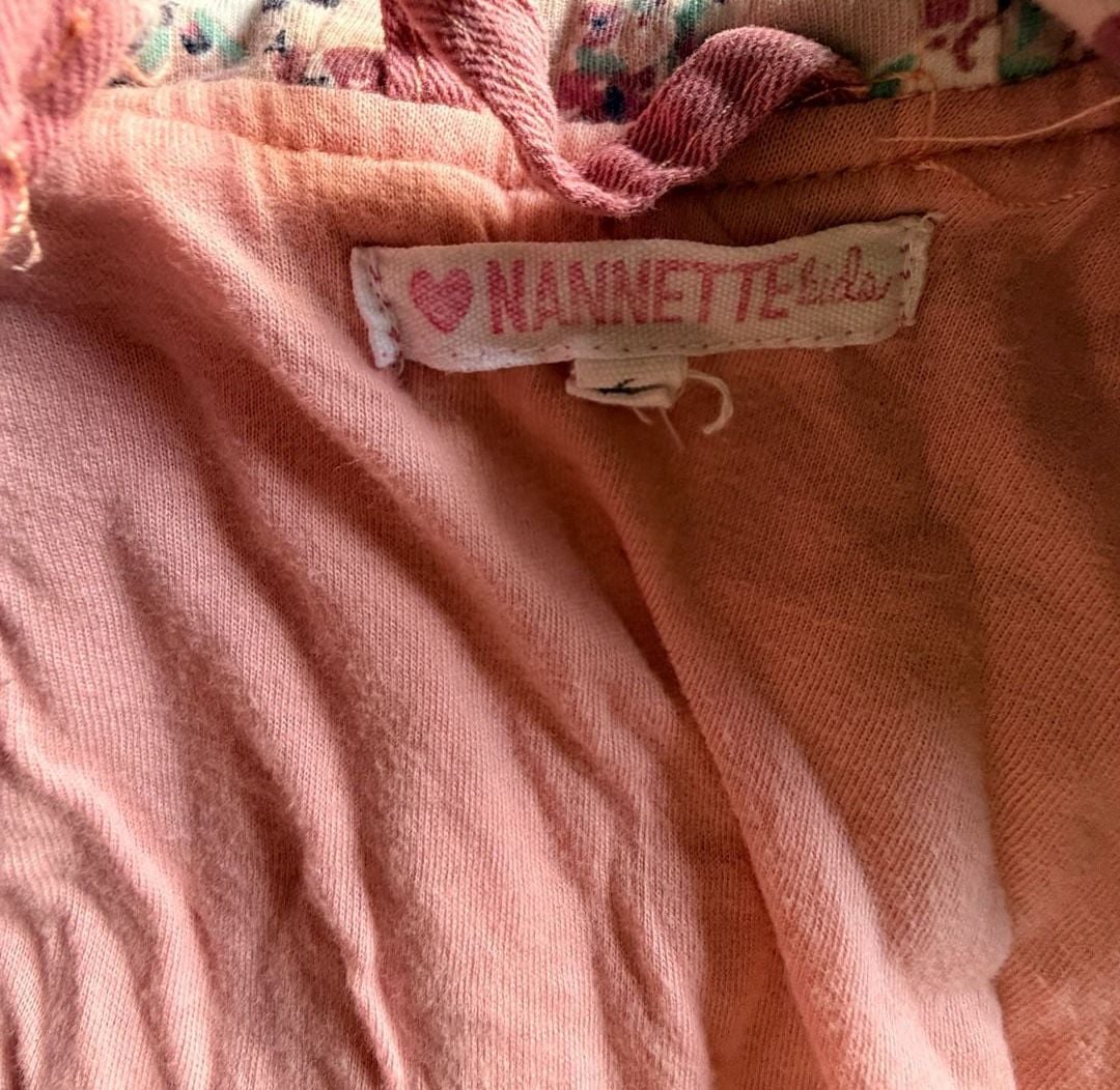 Nannette Kids Jacket Size 6 Pink Cotton Lace Trim 4