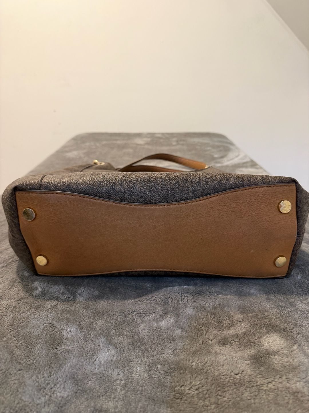 Michael Kors Fulton Large Signature Hobo Shoulder Bag Brown Tan Purse 4