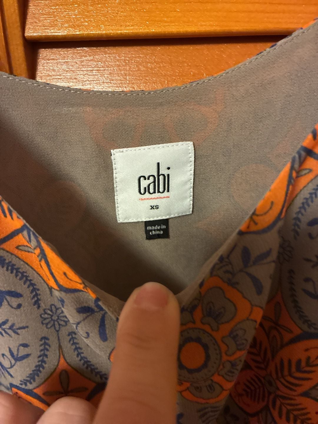 Cabi Arabesque Cami Size XS Orange Gray Print Tank Top 3