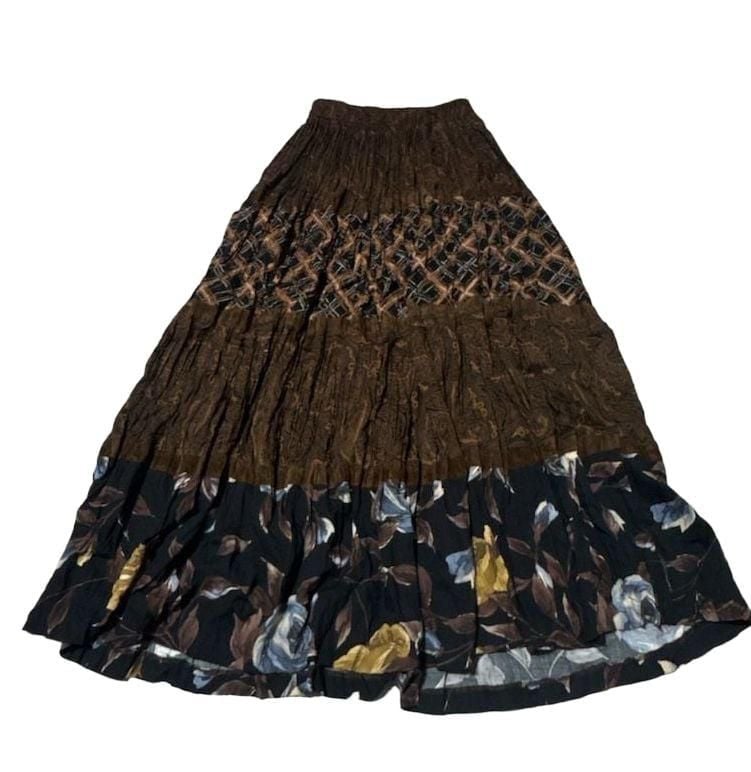 Stonebridge Vintage Floral Tiered Maxi Skirt Size Small 2