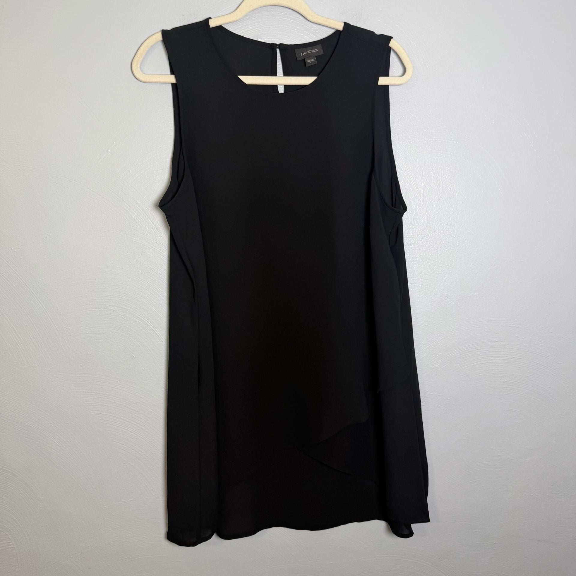 J.Jill Wearever Collection Tank Top Size L Black Asymmetrical 2