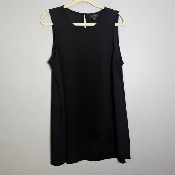 J.Jill Wearever Collection Tank Top Size L Black Asymmetrical