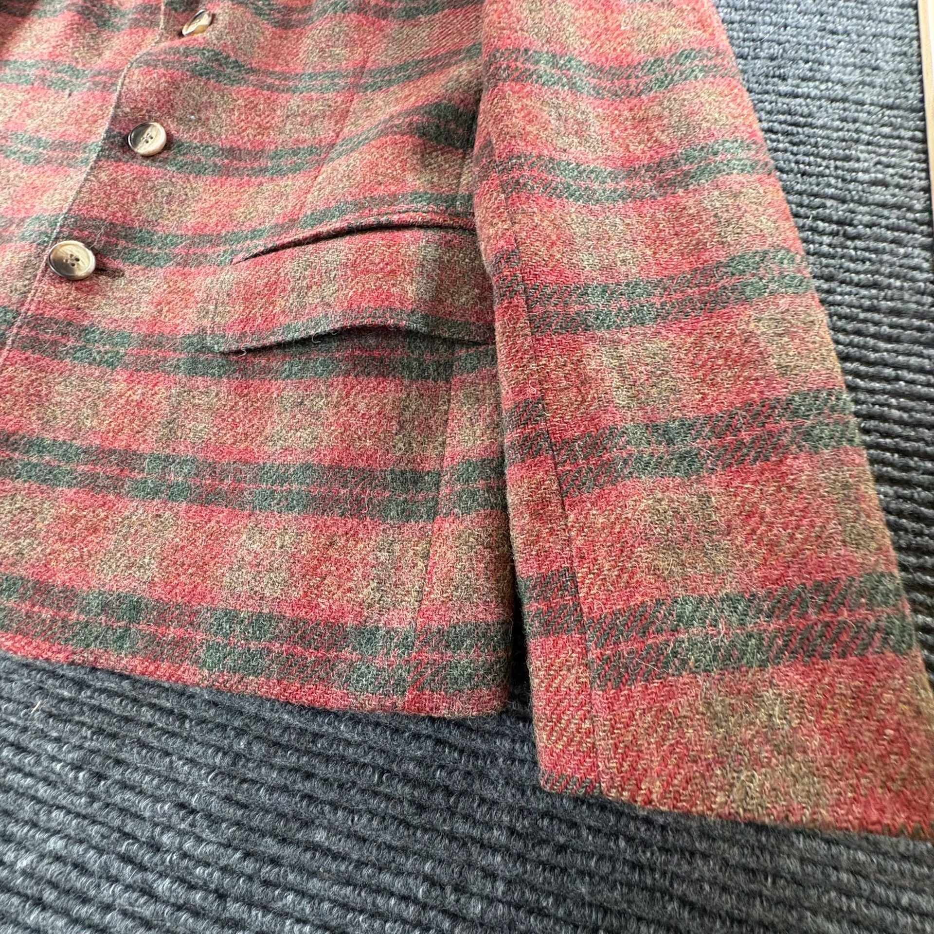 J.G. Hook Plaid Wool Blazer Sport Coat Red Green 4