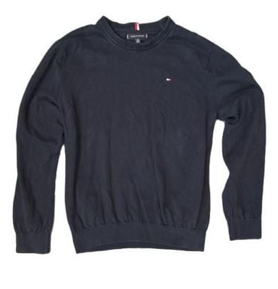 Tommy Hilfiger Crewneck Sweater Size XL Black Cotton Long Sleeve 2