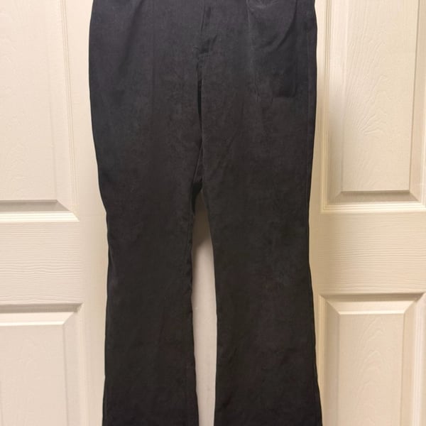 Periscope PS-3983 Pants Size 7 Black Faux Suede