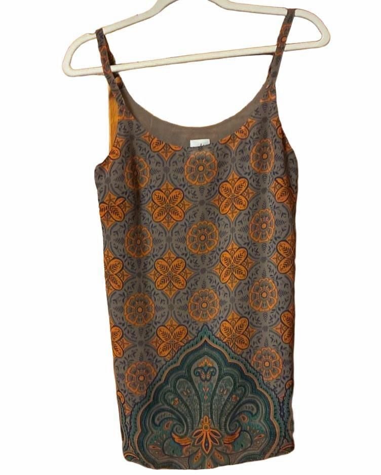 Cabi Arabesque Cami Size XS Orange Gray Print Tank Top 2
