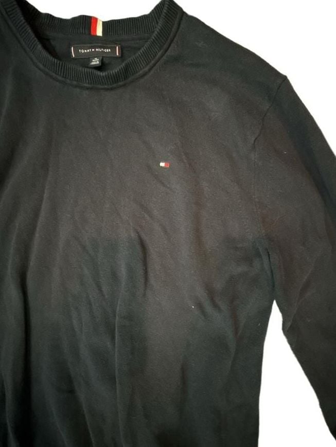 Tommy Hilfiger Crewneck Sweater Size XL Black Cotton Long Sleeve 3