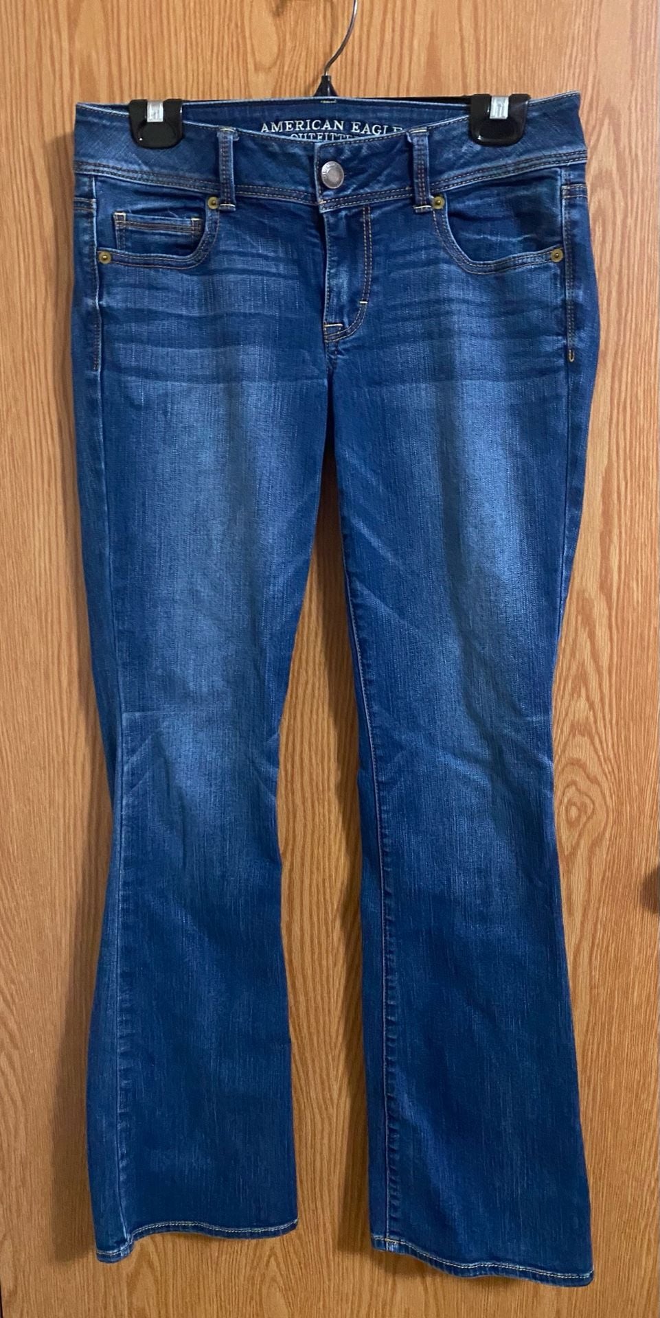 American Eagle Outfitters Kick Boot Jeans Size 8 Long Blue Denim 2
