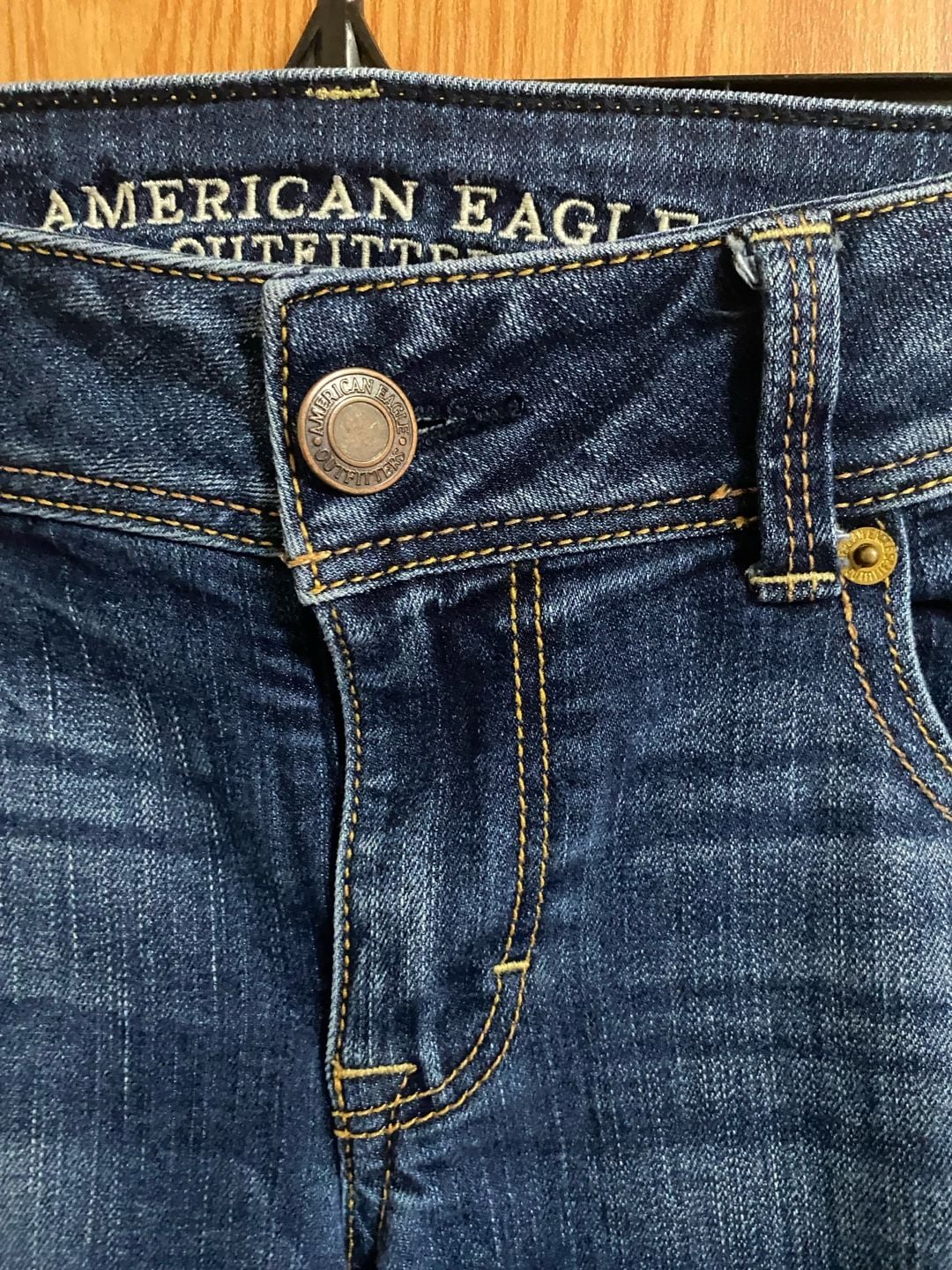 American Eagle Outfitters Kick Boot Jeans Size 8 Long Blue Denim 4