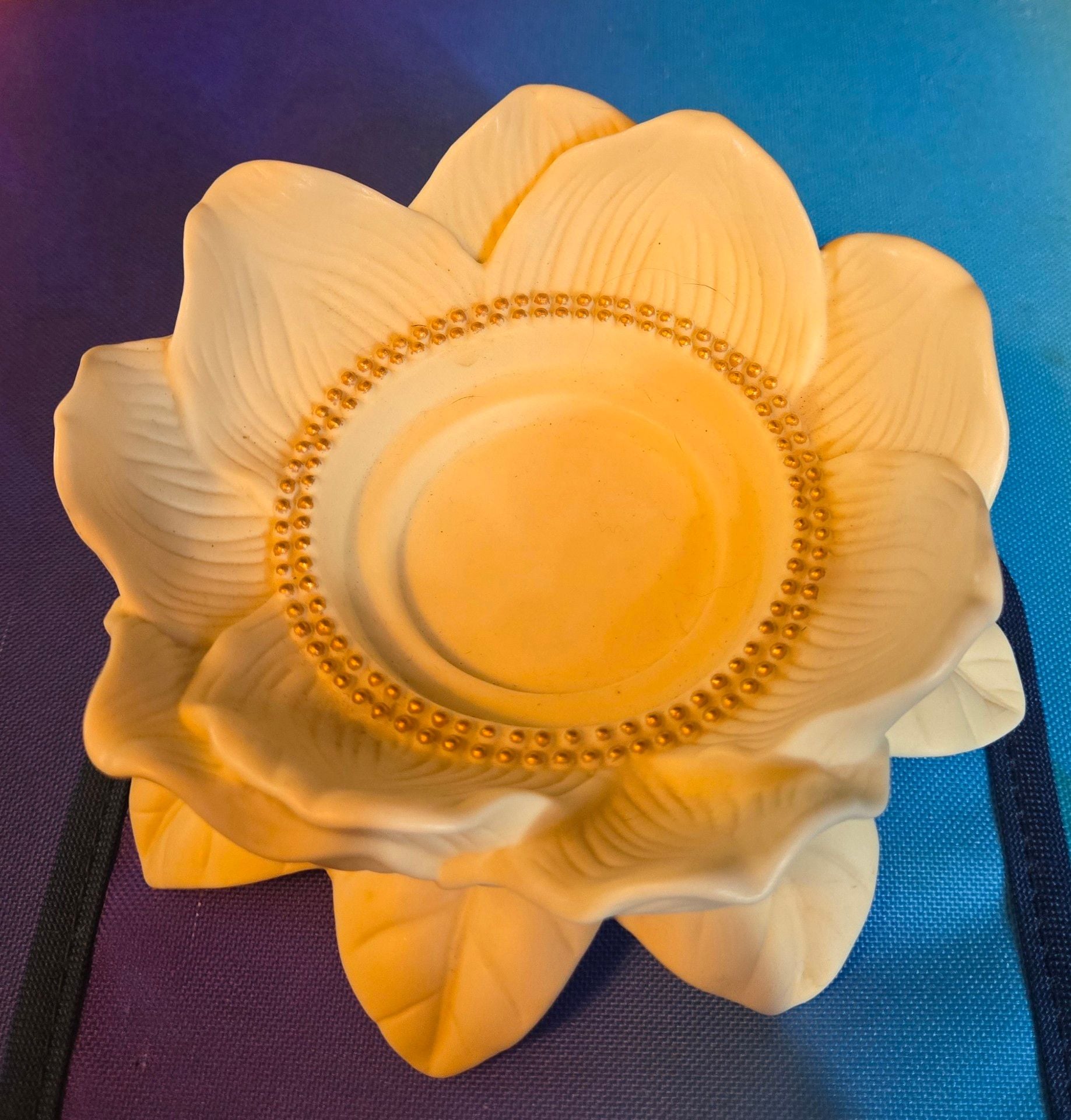 PartyLite Sunflower Candle Holder Ceramic Flower Tealight Yellow 1