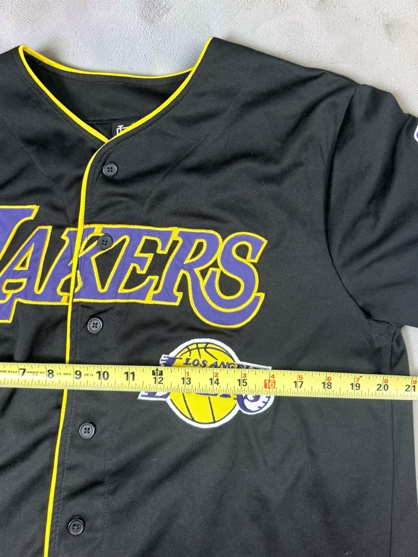 Men’s Ultra Game Los Angeles Lakers Baseball Jersey Size M Black 5