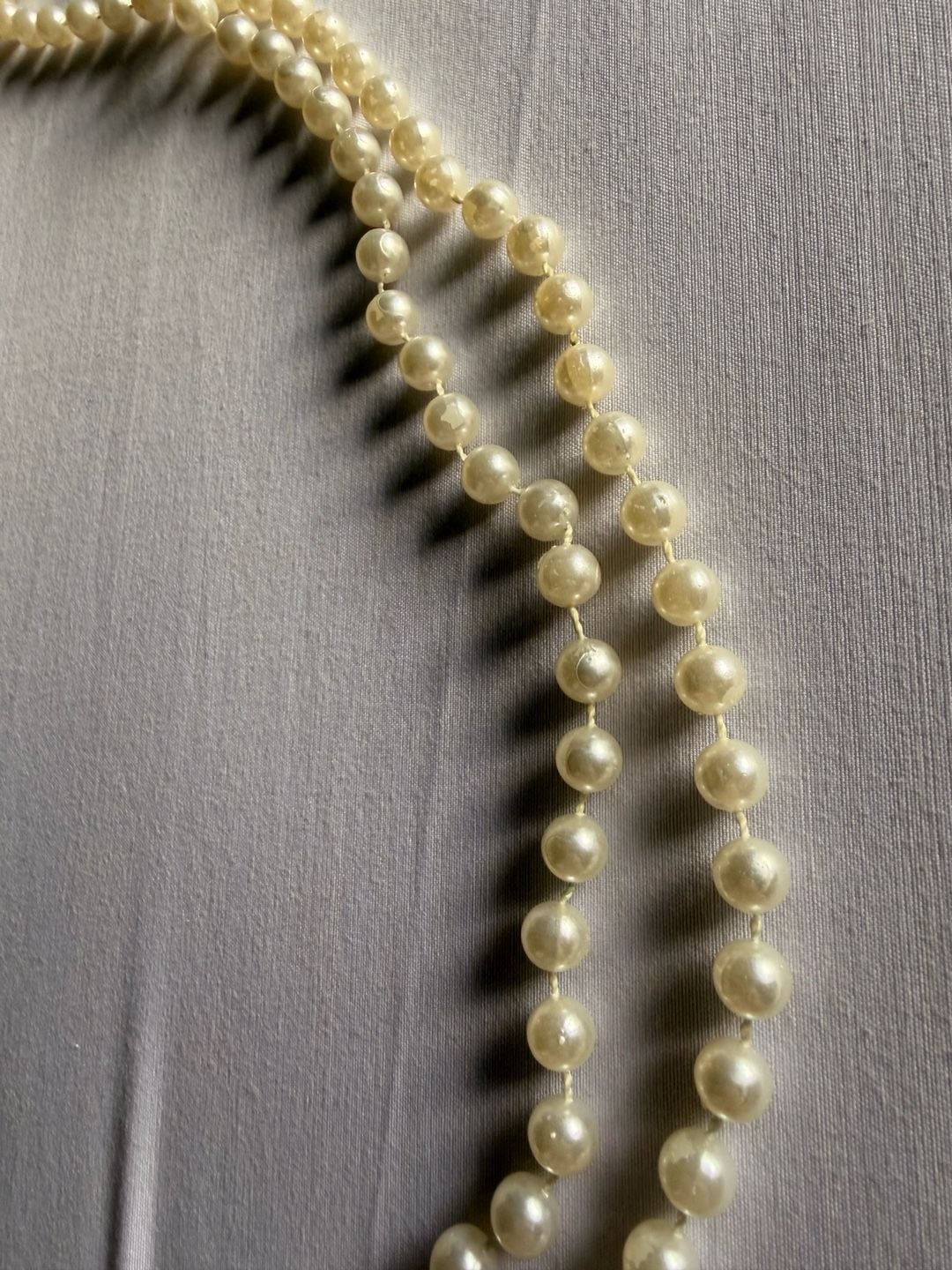 Vintage Long Faux Pearl Necklace Opera Length 4