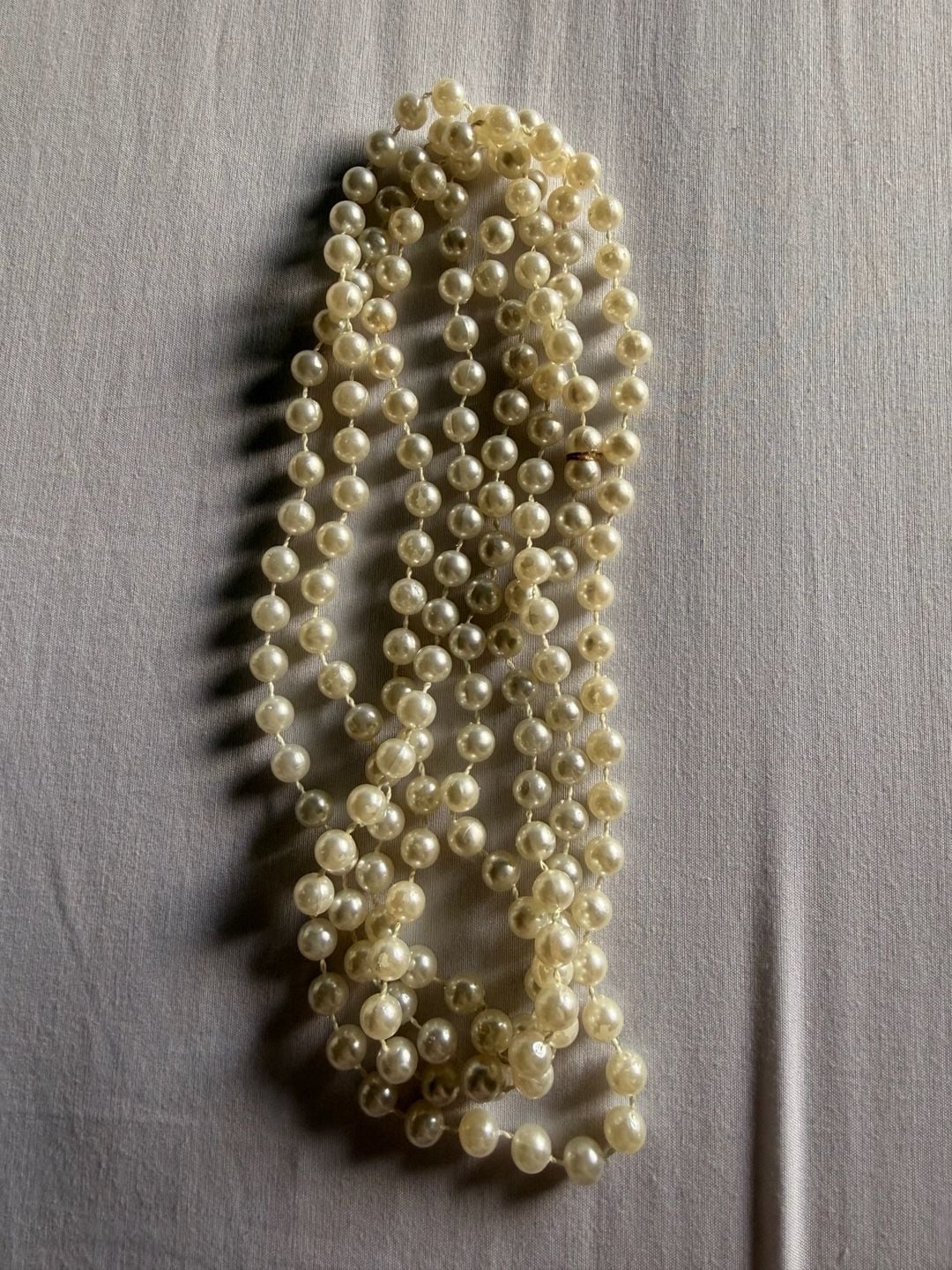Vintage Long Faux Pearl Necklace Opera Length 5